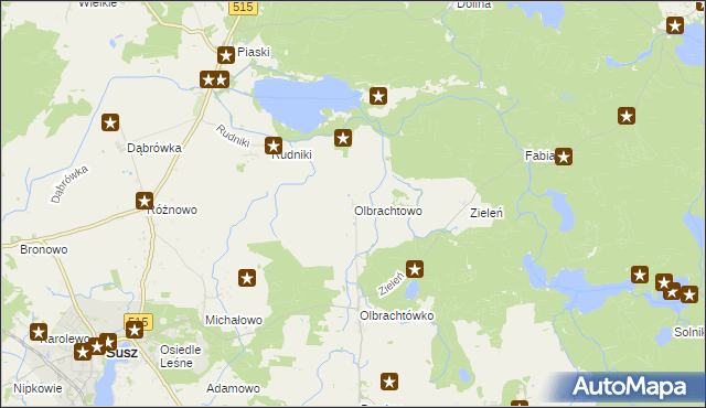 mapa Olbrachtowo, Olbrachtowo na mapie Targeo