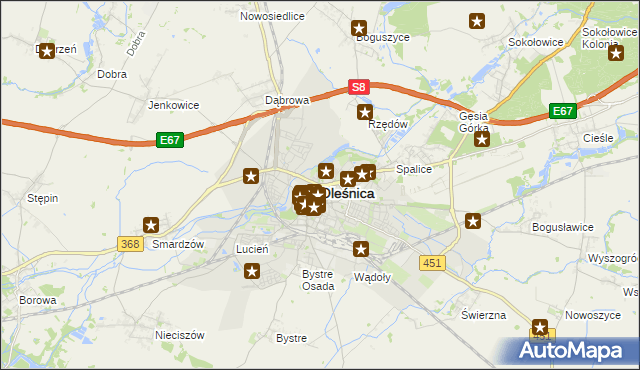 mapa Oleśnica, Oleśnica na mapie Targeo