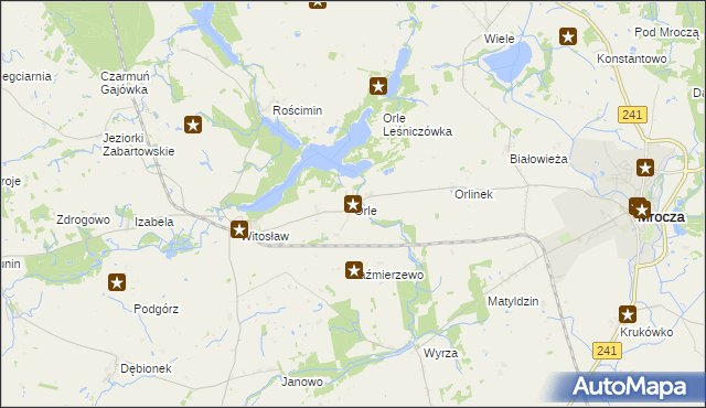 mapa Orle gmina Mrocza, Orle gmina Mrocza na mapie Targeo
