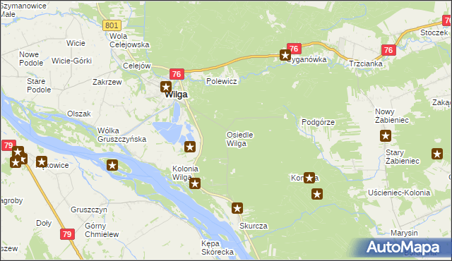 mapa Osiedle Wilga, Osiedle Wilga na mapie Targeo