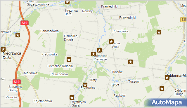 mapa Osmolice Pierwsze, Osmolice Pierwsze na mapie Targeo