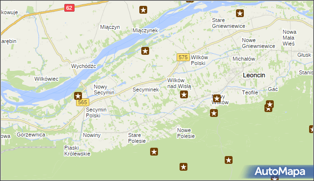 mapa Ośniki, Ośniki na mapie Targeo