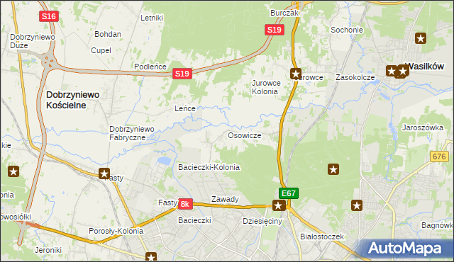 mapa Osowicze, Osowicze na mapie Targeo