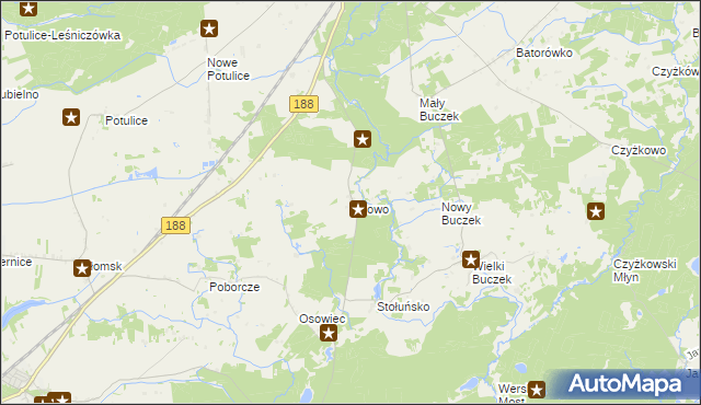 mapa Osowo gmina Lipka, Osowo gmina Lipka na mapie Targeo