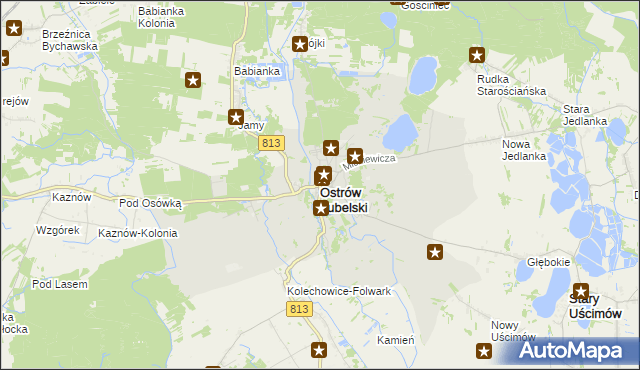 mapa Ostrów Lubelski, Ostrów Lubelski na mapie Targeo