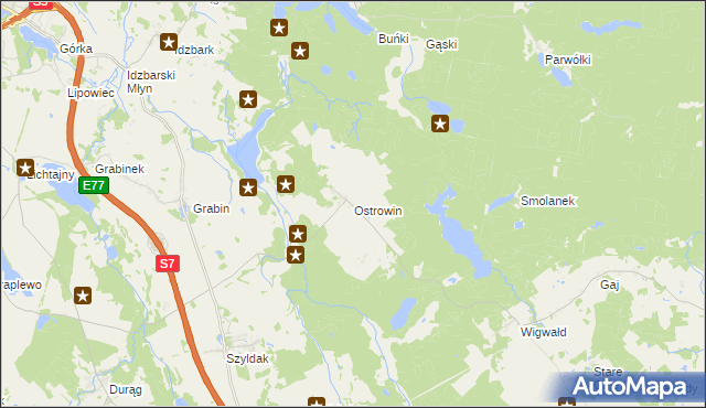 mapa Ostrowin, Ostrowin na mapie Targeo