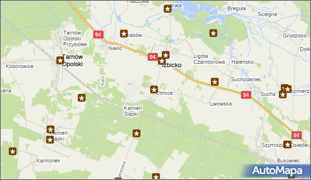 mapa Otmice, Otmice na mapie Targeo