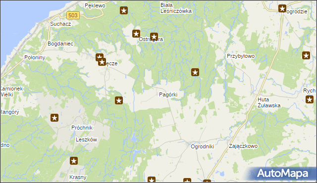 mapa Pagórki gmina Tolkmicko, Pagórki gmina Tolkmicko na mapie Targeo