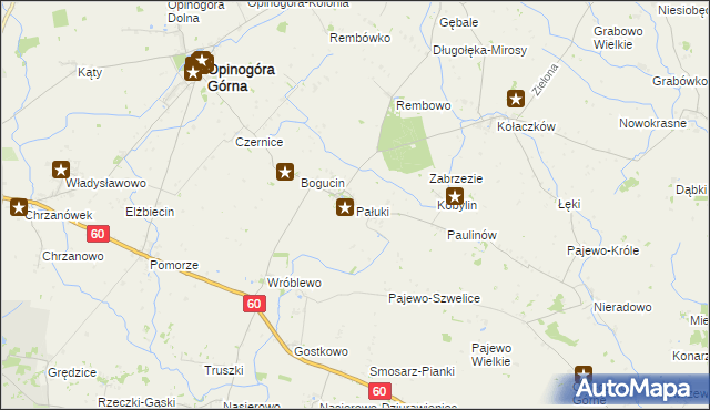 mapa Pałuki, Pałuki na mapie Targeo