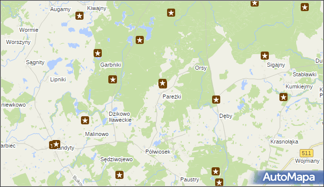 mapa Pareżki, Pareżki na mapie Targeo