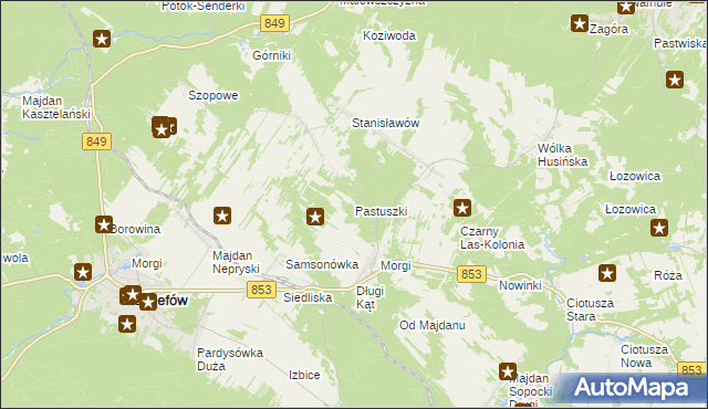 mapa Pastuszki, Pastuszki na mapie Targeo