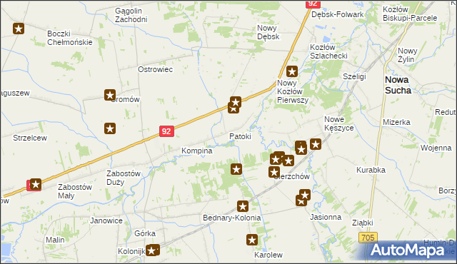 mapa Patoki gmina Nieborów, Patoki gmina Nieborów na mapie Targeo