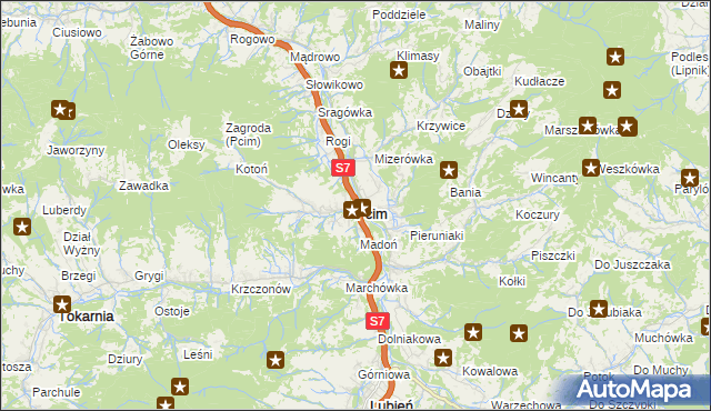 mapa Pcim, Pcim na mapie Targeo