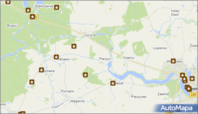 mapa Pieczyn, Pieczyn na mapie Targeo