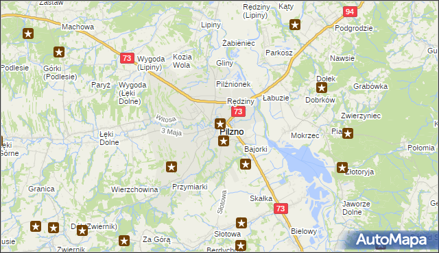 mapa Pilzno, Pilzno na mapie Targeo