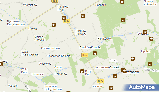 mapa Piotrków-Kolonia, Piotrków-Kolonia na mapie Targeo