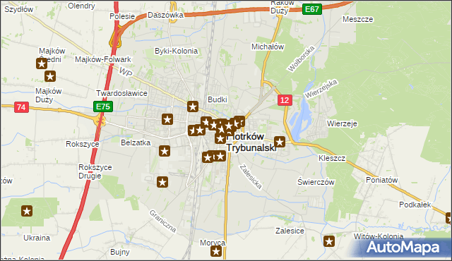 mapa Piotrków Trybunalski, Piotrków Trybunalski na mapie Targeo