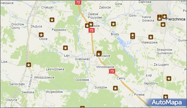 mapa Piotrkowice gmina Chmielnik, Piotrkowice gmina Chmielnik na mapie Targeo