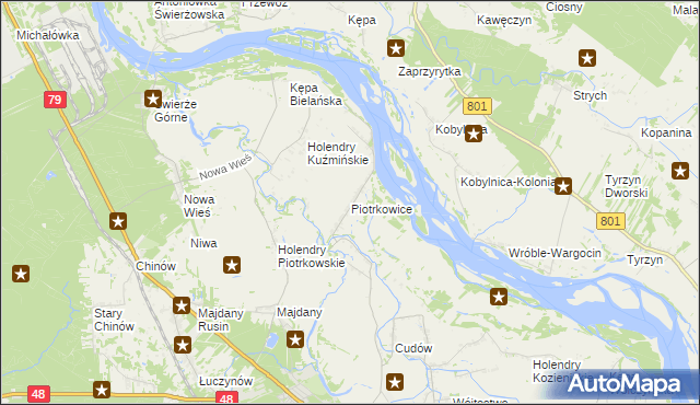 mapa Piotrkowice gmina Kozienice, Piotrkowice gmina Kozienice na mapie Targeo