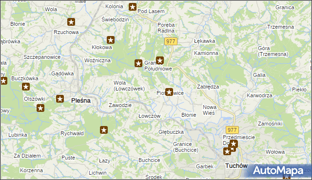 mapa Piotrkowice gmina Tuchów, Piotrkowice gmina Tuchów na mapie Targeo