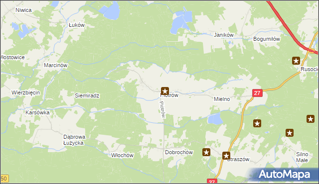 mapa Piotrów gmina Przewóz, Piotrów gmina Przewóz na mapie Targeo