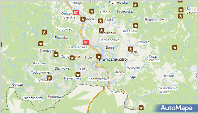mapa Piwniczna-Zdrój, Piwniczna-Zdrój na mapie Targeo