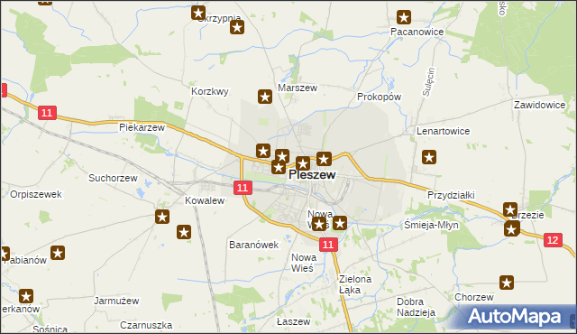 mapa Pleszew, Pleszew na mapie Targeo