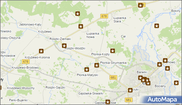 mapa Płonka-Kozły, Płonka-Kozły na mapie Targeo