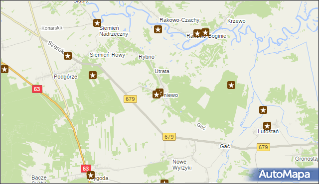 mapa Pniewo gmina Łomża, Pniewo gmina Łomża na mapie Targeo