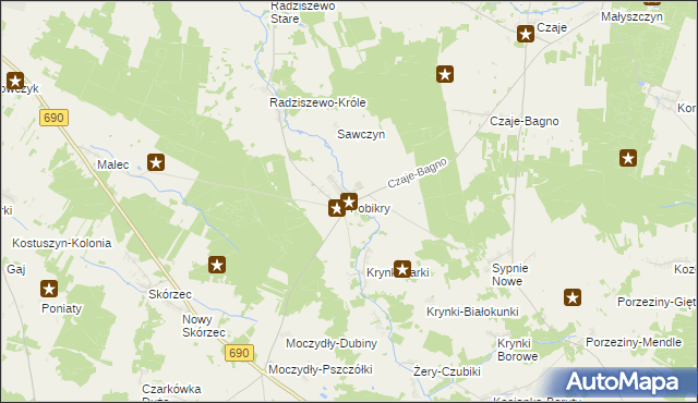 mapa Pobikry, Pobikry na mapie Targeo