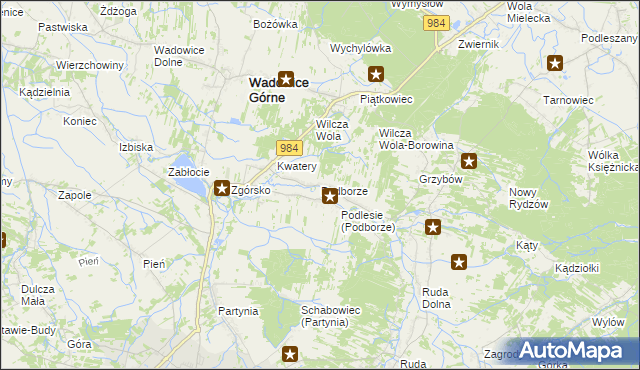 mapa Podborze gmina Radomyśl Wielki, Podborze gmina Radomyśl Wielki na mapie Targeo
