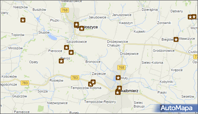mapa Podgaje gmina Skalbmierz, Podgaje gmina Skalbmierz na mapie Targeo