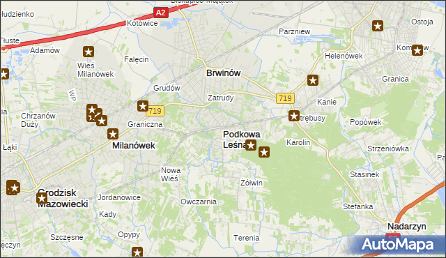 mapa Podkowa Leśna, Podkowa Leśna na mapie Targeo