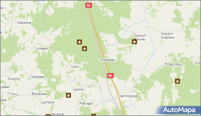 mapa Podlasek gmina Grajewo, Podlasek gmina Grajewo na mapie Targeo