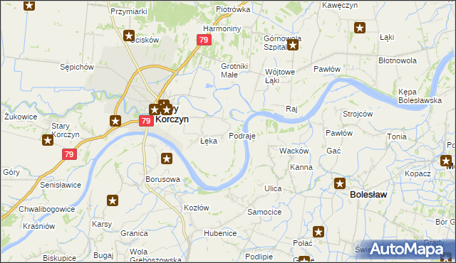 mapa Podraje, Podraje na mapie Targeo