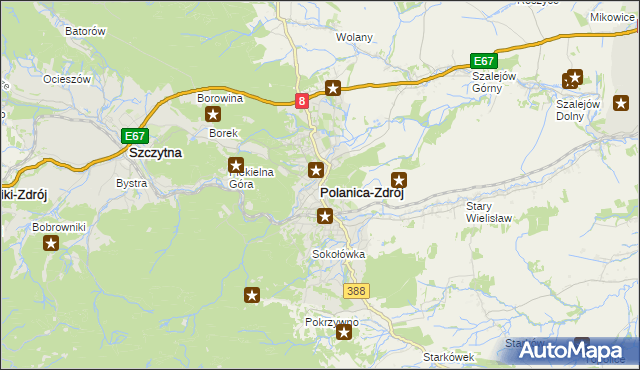 mapa Polanica-Zdrój, Polanica-Zdrój na mapie Targeo
