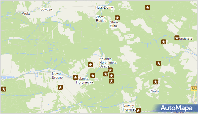 mapa Polanka Horyniecka Osada, Polanka Horyniecka Osada na mapie Targeo