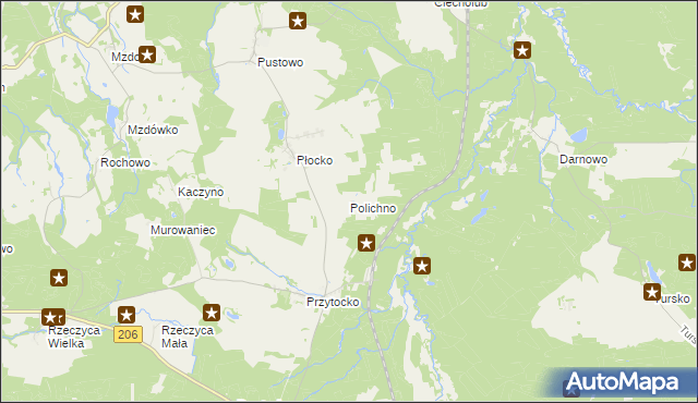 mapa Polichno gmina Kępice, Polichno gmina Kępice na mapie Targeo