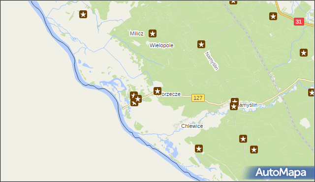 mapa Porzecze gmina Boleszkowice, Porzecze gmina Boleszkowice na mapie Targeo