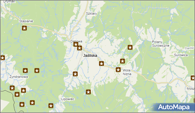 mapa Posada Jaśliska, Posada Jaśliska na mapie Targeo