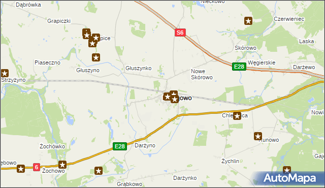 mapa Potęgowo powiat słupski, Potęgowo powiat słupski na mapie Targeo