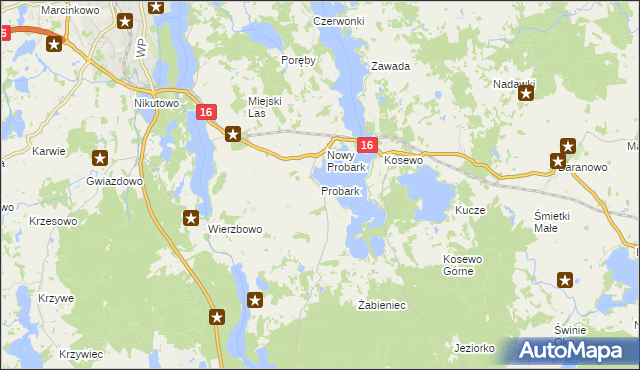 mapa Probark, Probark na mapie Targeo