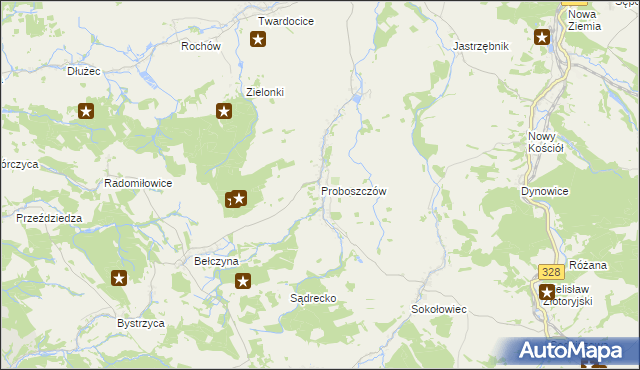 mapa Proboszczów, Proboszczów na mapie Targeo