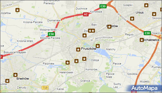 mapa Pruszków, Pruszków na mapie Targeo