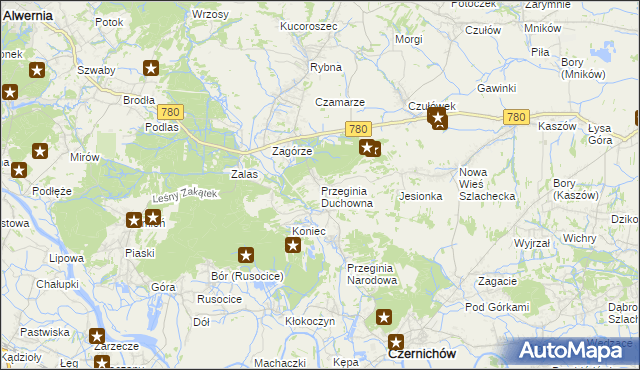 mapa Przeginia Duchowna, Przeginia Duchowna na mapie Targeo