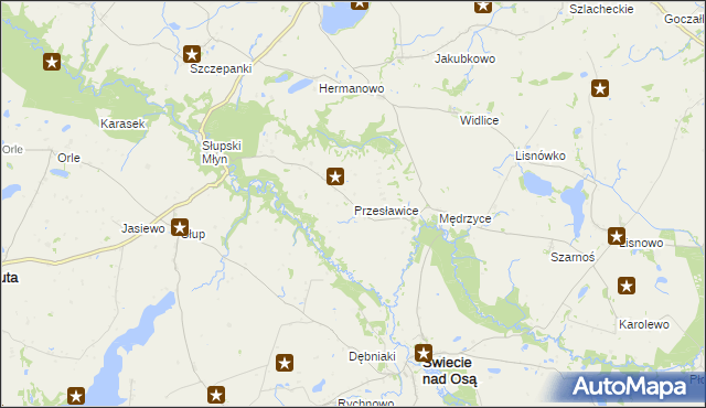 mapa Przesławice gmina Łasin, Przesławice gmina Łasin na mapie Targeo