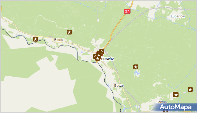 mapa Przewóz powiat żarski, Przewóz powiat żarski na mapie Targeo