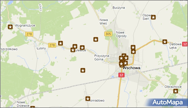 mapa Przyczyna Górna, Przyczyna Górna na mapie Targeo