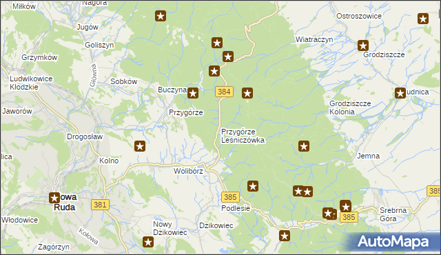 mapa Przygórze Leśniczówka, Przygórze Leśniczówka na mapie Targeo