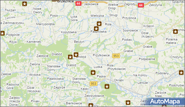 mapa Przytkowice, Przytkowice na mapie Targeo